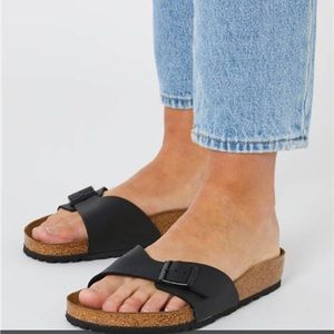 New In Box Birkenstock Madrid slides size 38 black